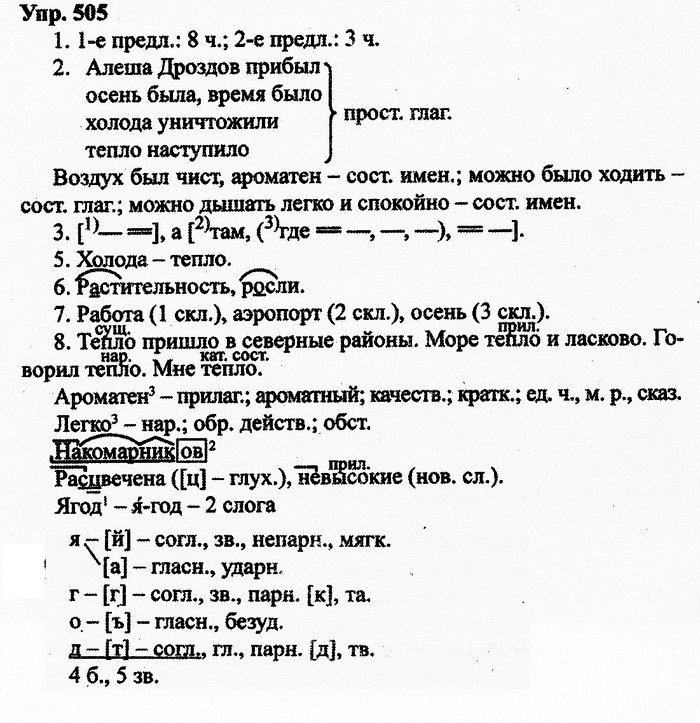 Русский язык, 11 класс, Дейкина, Пахнова, 2009, задание: 505