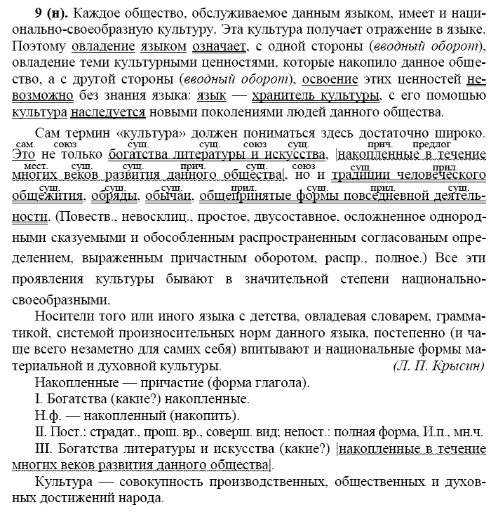 Русский язык, 11 класс, Власенков, Рыбченков, 2009-2014, задание: 9 (н)