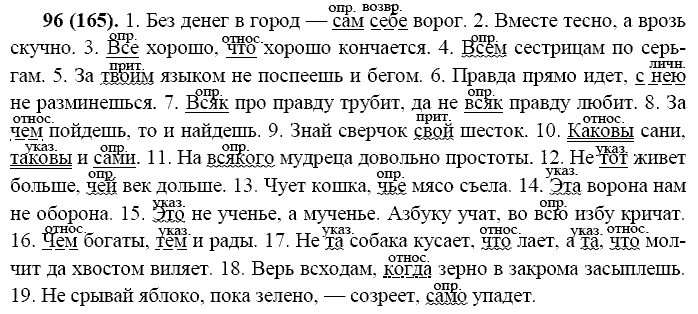 Русский язык, 11 класс, Власенков, Рыбченков, 2009-2014, задание: 96 (165)