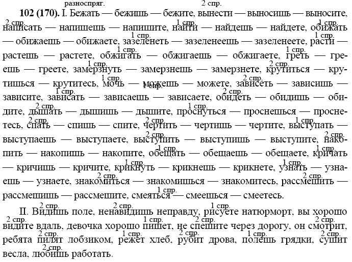 Русский язык, 11 класс, Власенков, Рыбченков, 2009-2014, задание: 102 (170)