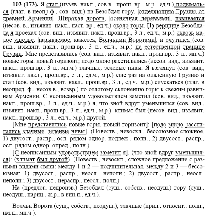 Русский язык, 11 класс, Власенков, Рыбченков, 2009-2014, задание: 103 (173)