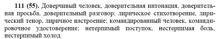 Русский язык, 11 класс, Власенков, Рыбченков, 2009-2014, задание: 111 (55)
