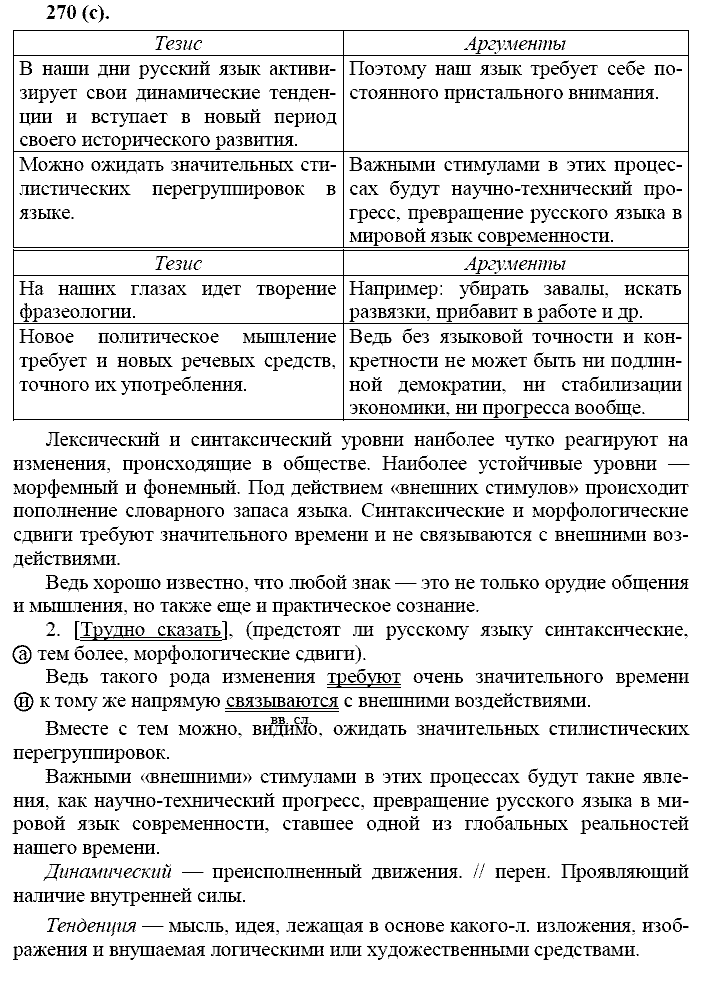 Русский язык, 11 класс, Власенков, Рыбченков, 2009-2014, задание: 270 (с)