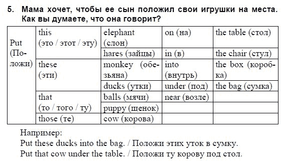 Английский язык, 3 класс, И.Н. Верещагина, 2006-2012, 3. Урок три Задание: 5