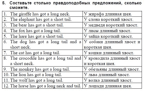 Английский язык, 3 класс, И.Н. Верещагина, 2006-2012, 44. Урок сорок четыре Задание: 5