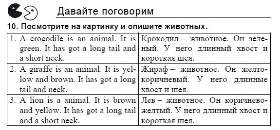 Английский язык, 3 класс, И.Н. Верещагина, 2006-2012, STUDENT’S BOOK ЧАСТЬ 2, 45. Урок сорок пять Задание: 10