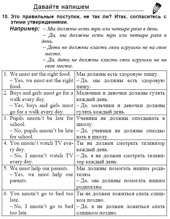 Английский язык, 3 класс, И.Н. Верещагина, 2006-2012, 51. Урок пятьдесят один Задание: 10