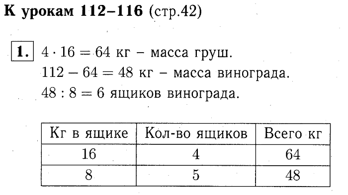 учебник: часть 1, часть 2, часть 3, 3 класс, Демидова, Козлова, 2015, К урокам 112-116 (стр. 42) Задание: 1