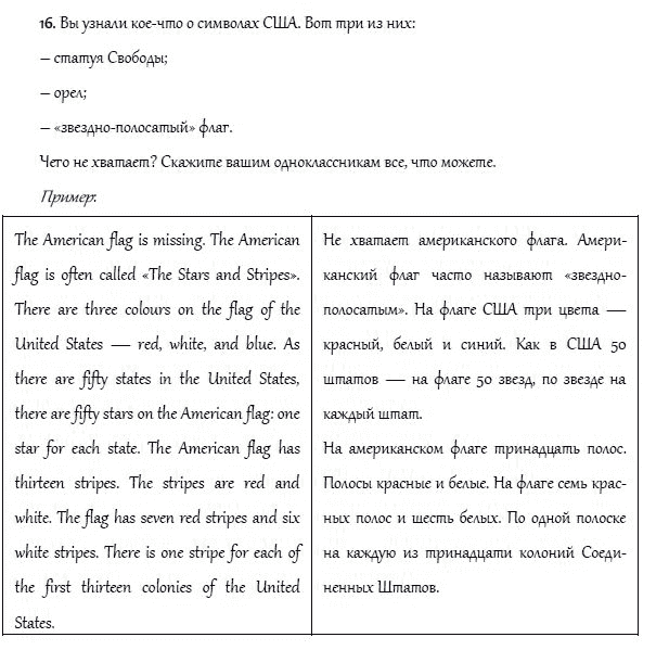 Рабочая тетрадь. Часть 2, 4 класс, И.Н. Верещагина, О.В. Афанасьева, 2014, АМЕРИКА (СОЕДИНЕННЫЕ ШТАТЫ АМЕРИКИ). Часть II, Урок 50 Задание: 16
