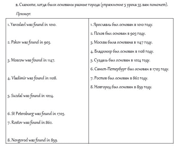 Рабочая тетрадь. Часть 2, 4 класс, И.Н. Верещагина, О.В. Афанасьева, 2014, Урок 56 Задание: 2