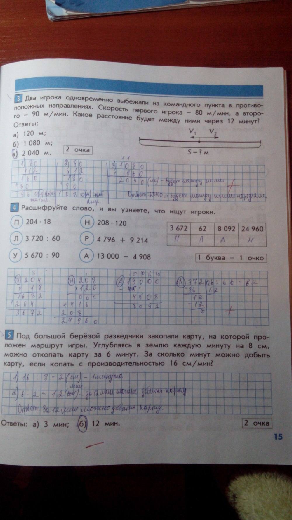 Тесты и контрольные работы, 4 класс, Козлова, Рубин, 2011, задание: стр. 15