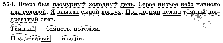 Русский язык, 5 класс, Т.А. Ладыженская, М.Т. Баранов, 2008 - 2015, задание: 574