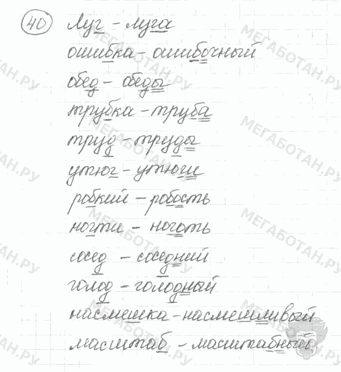 Старое издание, 5 класс, Ладыженская, 2000, задание: 40
