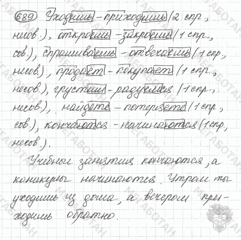Старое издание, 5 класс, Ладыженская, 2000, задание: 689
