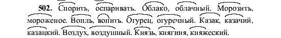 Русский язык, 5 класс, М.М. Разумовская, 2001, задание: 502