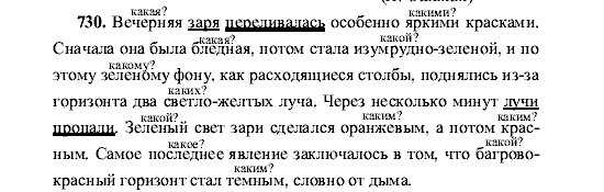 Русский язык, 5 класс, М.М. Разумовская, 2001, задание: 730