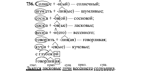 Русский язык, 5 класс, М.М. Разумовская, 2001, задание: 736
