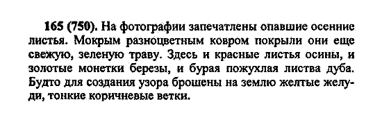 Русский язык, 5 класс, М.М. Разумовская, 2004 / 2009, задание: 165 (750)