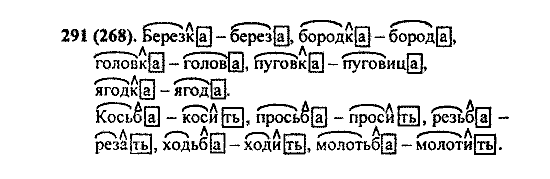 Русский язык, 5 класс, М.М. Разумовская, 2004 / 2009, задание: 291 (268)