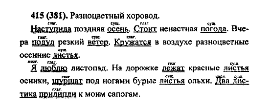 Русский язык, 5 класс, М.М. Разумовская, 2004 / 2009, задание: 415 (381)