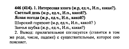 Русский язык, 5 класс, М.М. Разумовская, 2004 / 2009, задание: 446 (414)