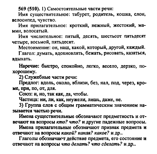 Русский язык, 5 класс, М.М. Разумовская, 2004 / 2009, задание: 569 (510)