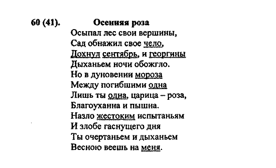 Русский язык, 5 класс, М.М. Разумовская, 2004 / 2009, задание: 60(41)