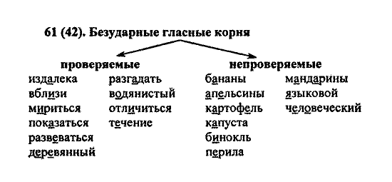 Русский язык, 5 класс, М.М. Разумовская, 2004 / 2009, задание: 61(42)