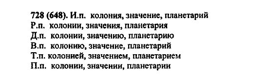 Русский язык, 5 класс, М.М. Разумовская, 2004 / 2009, задание: 728 (648)