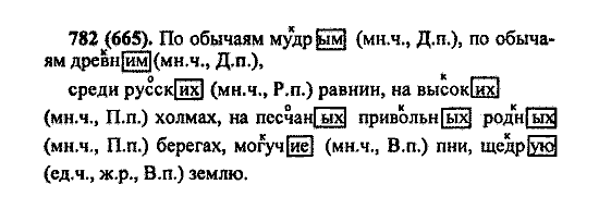 Русский язык, 5 класс, М.М. Разумовская, 2004 / 2009, задание: 782 (665)