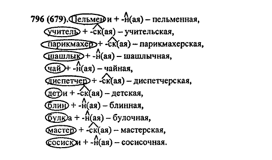 Русский язык, 5 класс, М.М. Разумовская, 2004 / 2009, задание: 796 (679)