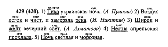 Русский язык, 5 класс, Разумовская, Львова, Капинос, 2013 - 2014 - 2015, задание: 429 (420)