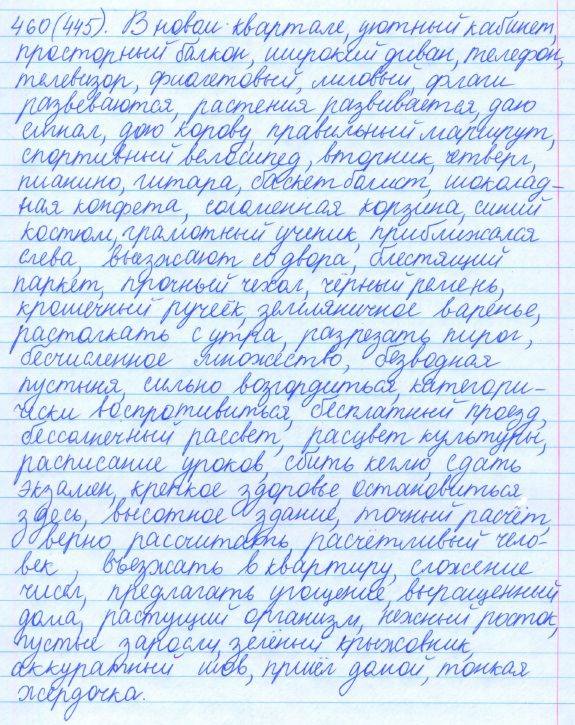 Русский язык, 5 класс, Баранов, Ладыженская, 2012 / 2015, задание: 460 (445)
