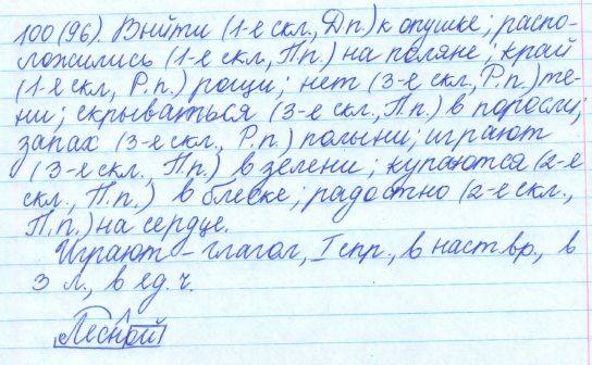 Русский язык, 5 класс, Баранов, Ладыженская, 2012 / 2015, задание: 100 (96)