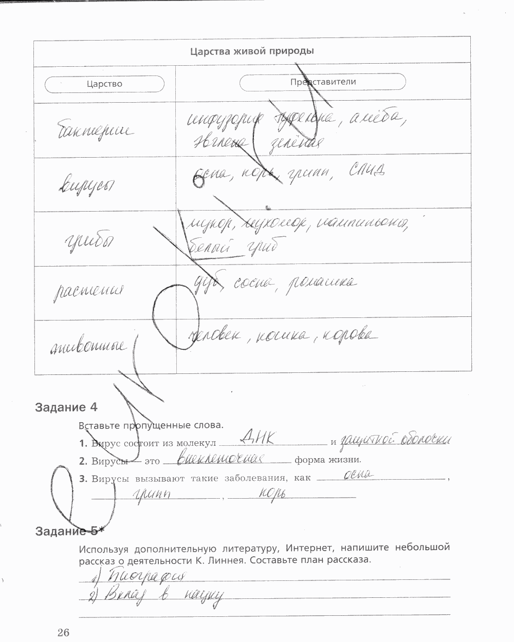 Рабочая тетрадь, 5 класс, Корнилова О.А., Николаев И.В., 2010 - 2015, задание: стр. 26