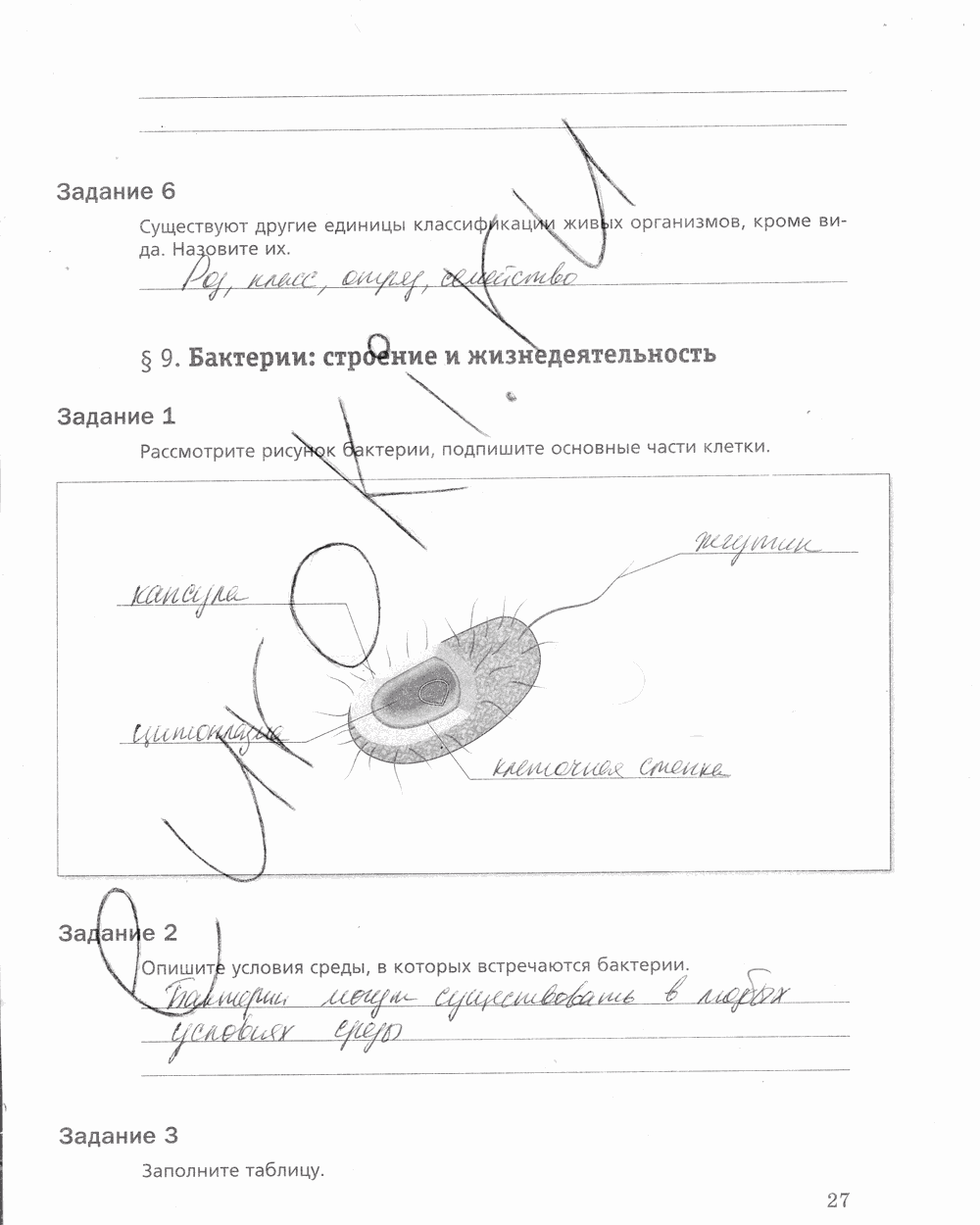 Рабочая тетрадь, 5 класс, Корнилова О.А., Николаев И.В., 2010 - 2015, задание: стр. 27