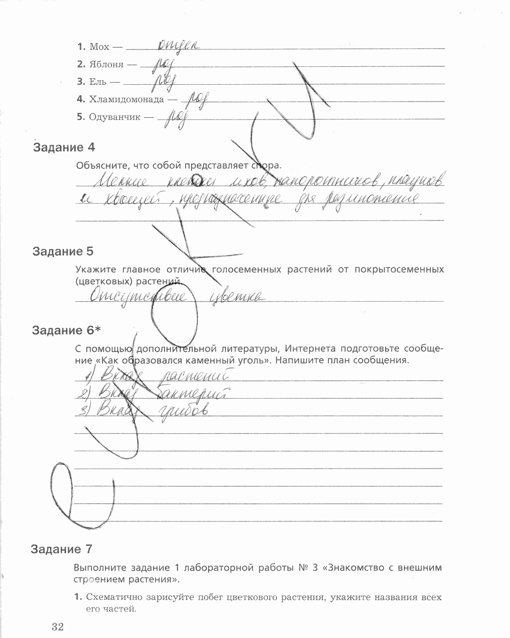 Рабочая тетрадь, 5 класс, Корнилова О.А., Николаев И.В., 2010 - 2015, задание: стр. 32