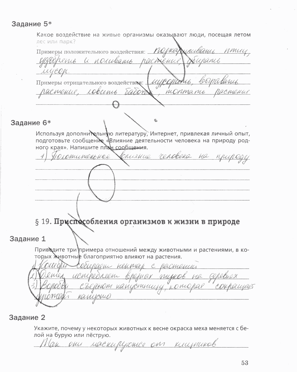 Рабочая тетрадь, 5 класс, Корнилова О.А., Николаев И.В., 2010 - 2015, задание: стр. 53