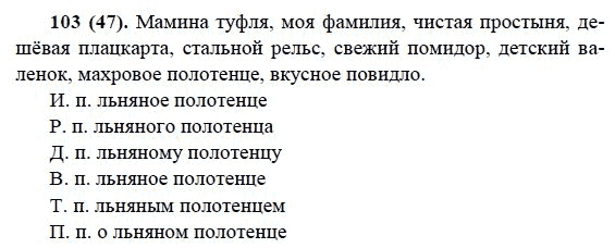 Русский язык, 6 класс, М.М. Разумовская, 2009 - 2011, задача: 103(47)