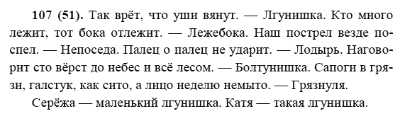 Русский язык, 6 класс, М.М. Разумовская, 2009 - 2011, задача: 107(51)