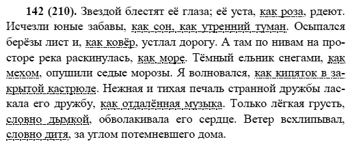 Русский язык, 6 класс, М.М. Разумовская, 2009 - 2011, задача: 142(210)