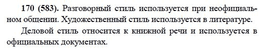 Русский язык, 6 класс, М.М. Разумовская, 2009 - 2011, задача: 170(583)