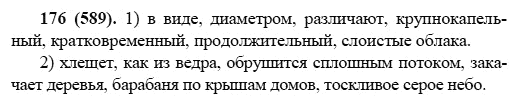 Русский язык, 6 класс, М.М. Разумовская, 2009 - 2011, задача: 176(589)