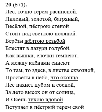 Русский язык, 6 класс, М.М. Разумовская, 2009 - 2011, задача: 20(571)