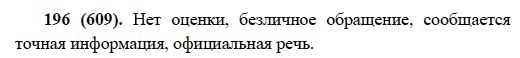 Русский язык, 6 класс, М.М. Разумовская, 2009 - 2011, задача: 196(609)