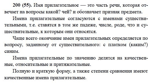 Русский язык, 6 класс, М.М. Разумовская, 2009 - 2011, задача: 200(55)