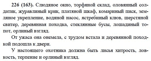 Русский язык, 6 класс, М.М. Разумовская, 2009 - 2011, задача: 226(163)