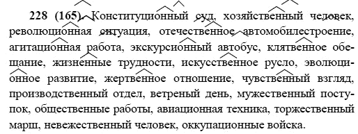 Русский язык, 6 класс, М.М. Разумовская, 2009 - 2011, задача: 228(165)