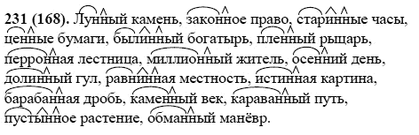 Русский язык, 6 класс, М.М. Разумовская, 2009 - 2011, задача: 231(168)