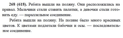 Русский язык, 6 класс, М.М. Разумовская, 2009 - 2011, задача: 268(618)